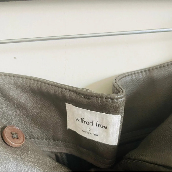 Aritzia Wilfred Free Melina Gray Faux Leather Pants - Picture 5 of 7